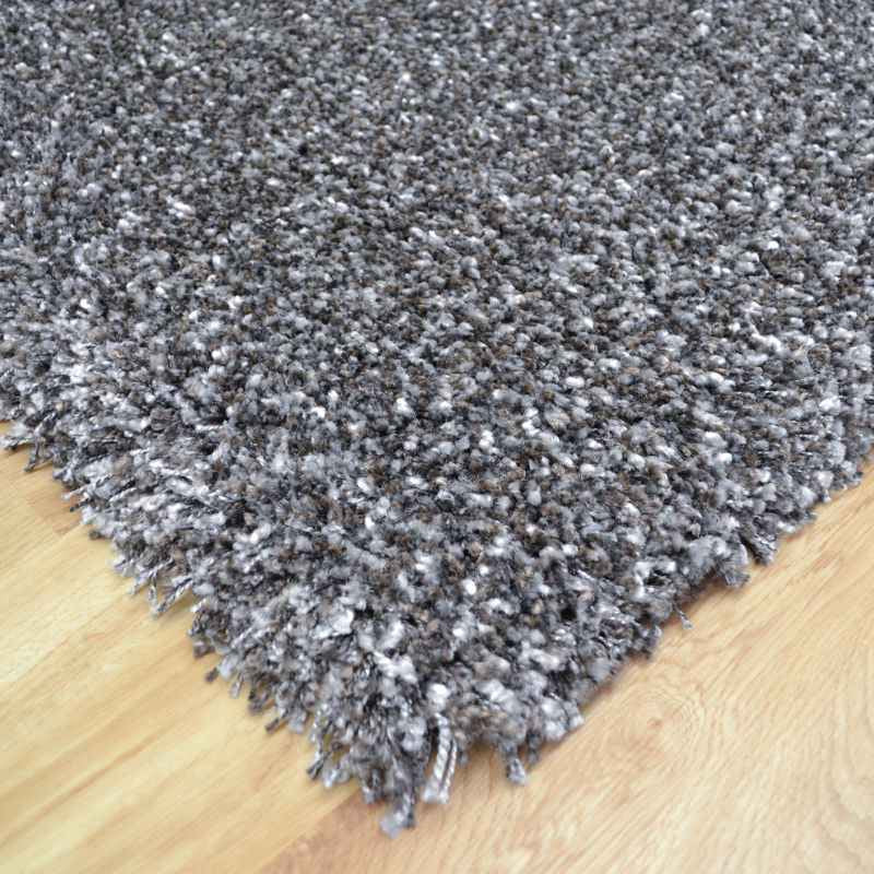 Twilight Speckled Shaggy Runner Rugs 39001 7799 in Brown Silver