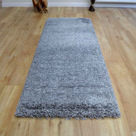 Twilight Speckled Shaggy Runner Rugs 39001 9999 in Silver