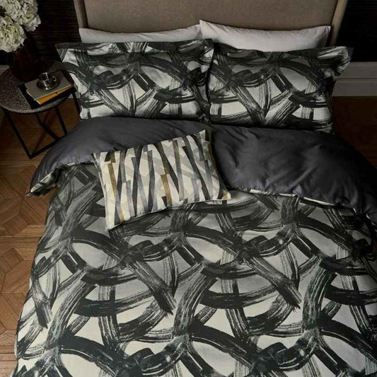 Typhonic Bedding Duvet Cover and Pillowcase By Harlequin in Graphite Grey