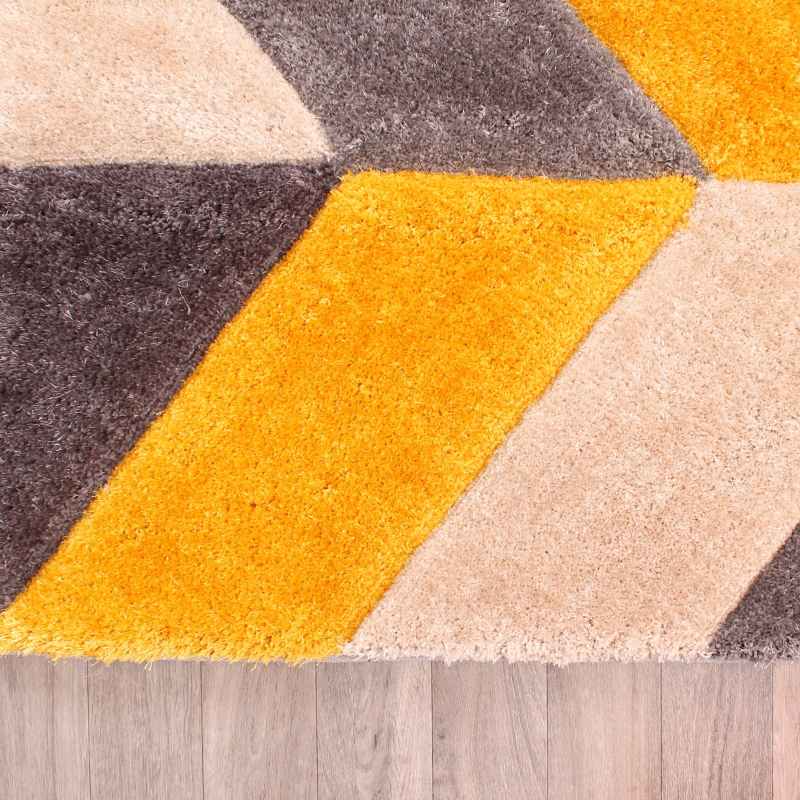 Blazon Geometric Rugs in Ochre Yellow