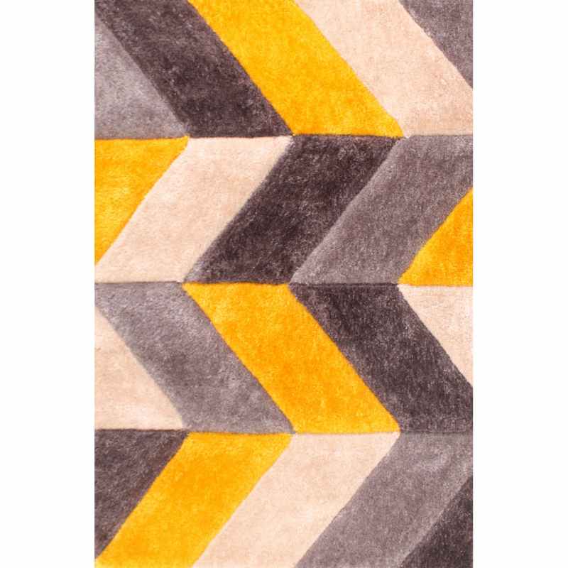 Blazon Geometric Rugs in Ochre Yellow