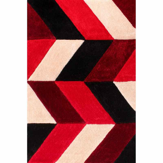 Blazon Geometric Rugs in Red