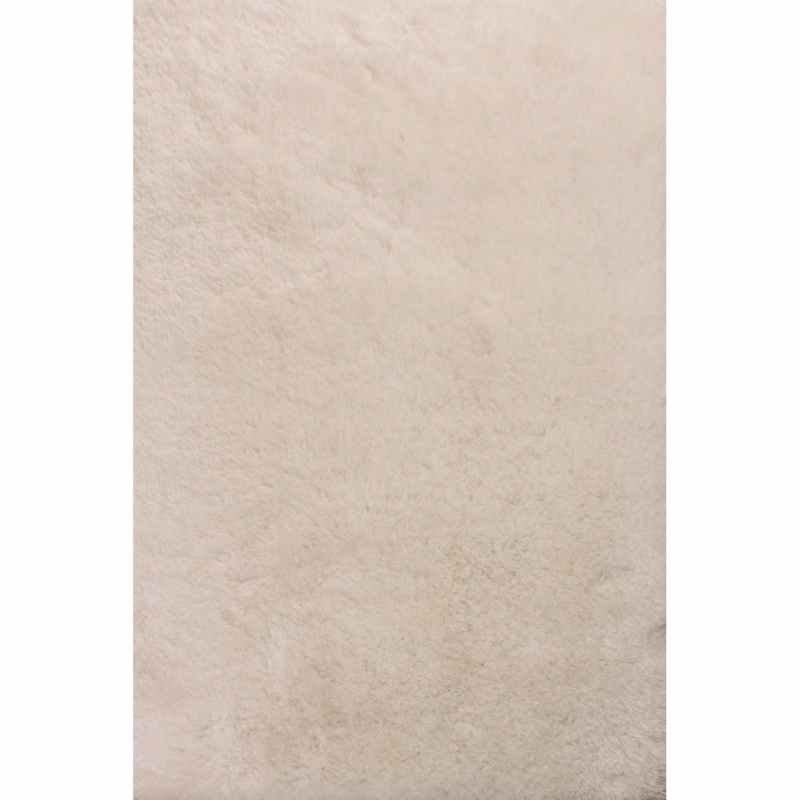 Flossy Plain Shaggy Rugs in White