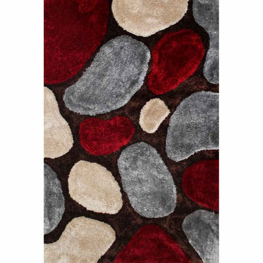 Stepping Stones Rugs in Grey Red