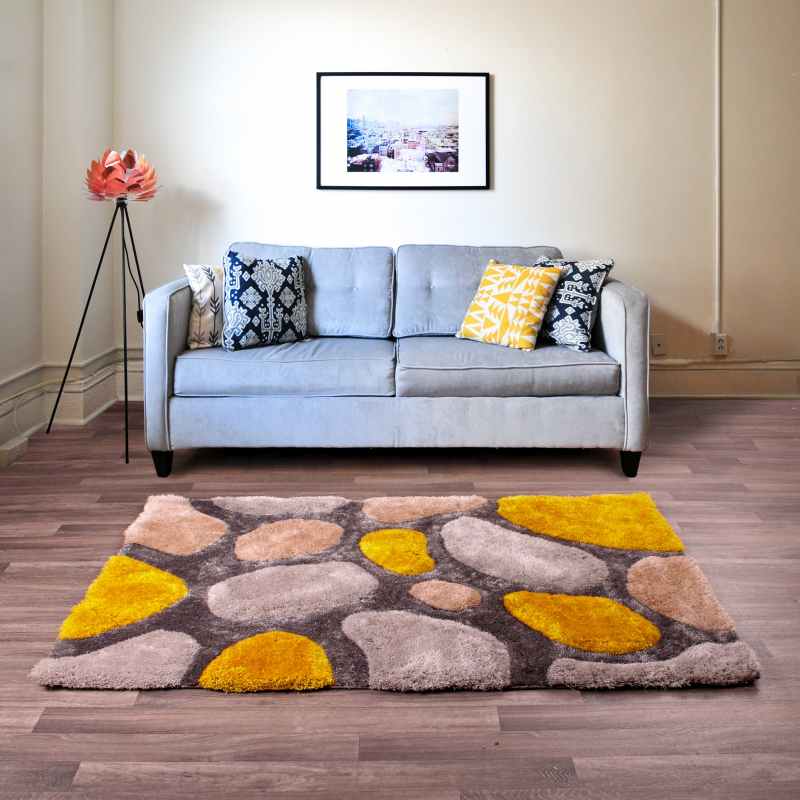 Stepping Stones Rugs in Silver Ochre