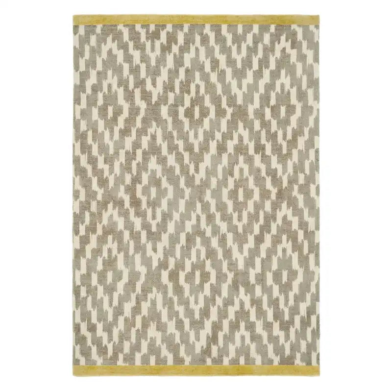 Scion scion screen printed uteki slate 023604 Grey, Ivory, Multicoloured Living Room Geometric Rug.