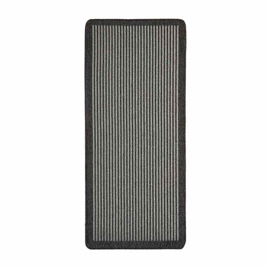 Stripe Washable Anti Slip Utility Mat in Charcoal Grey