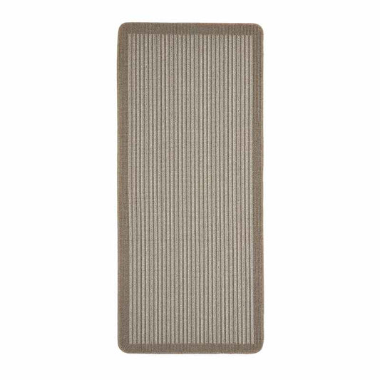 Stripe Washable Anti Slip Utility Mat in Stone Brown