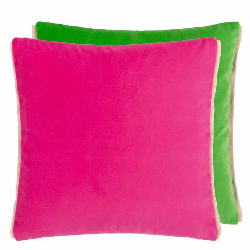Designers Guild Varese Plain Cushion in Fuchsia Malachite