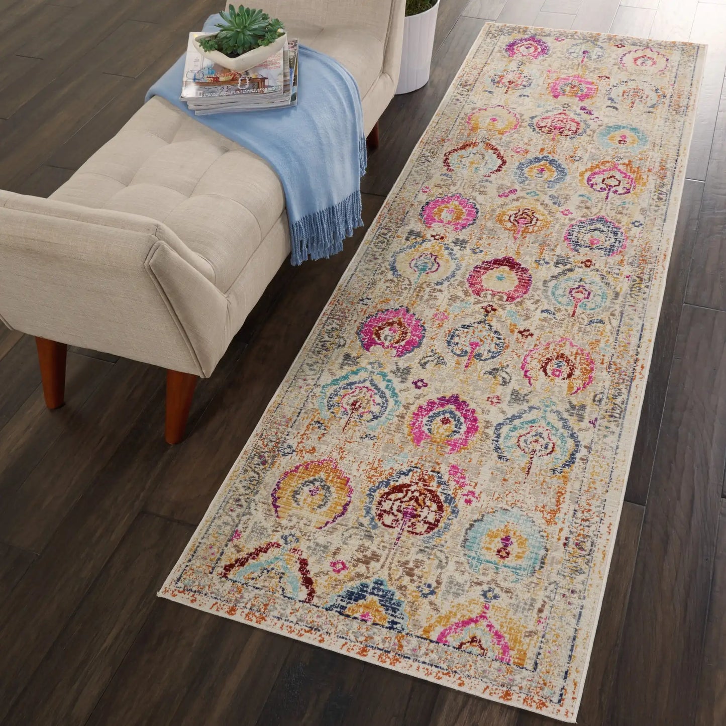 Vintage Kashan VKA04 Ivory Multi Rug RS