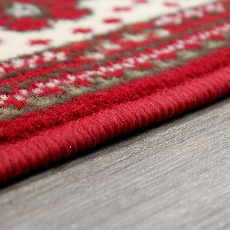 Valencia Plain Bordered Rugs in Red