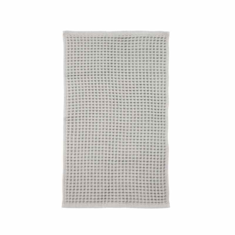 Waffle Cotton Plain Bath Towels By Peri Home in Platinum Grey