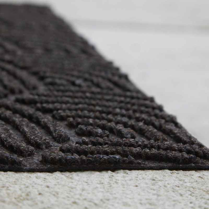 Dune Waves Scraper Doormats in Dark Brown