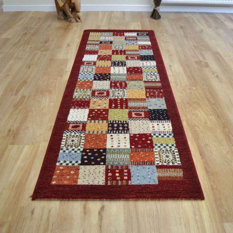 Woodstock Patchwork Runner Rugs 32036 8312 in Red – The Rug Seller