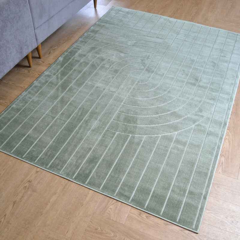 Savoy Zen Garden ZEN247 Carved Geometric Rugs in Green – The Rug Seller