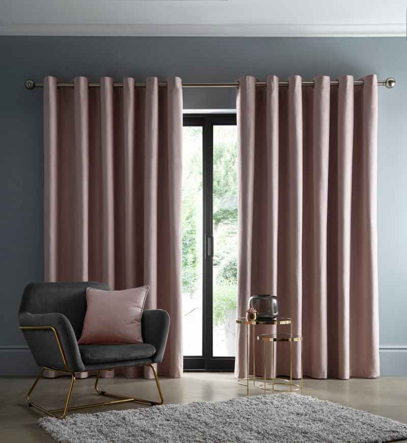 Arezzo Plain Cushion By Clarke And Clarke in Blush Pink