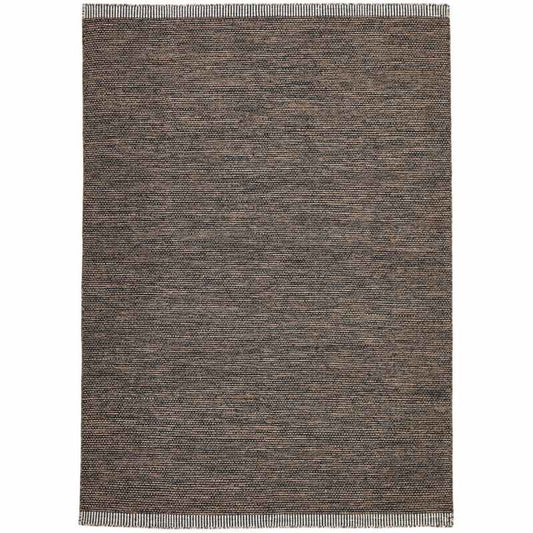 Atlas Modern Kilims Wool Cotton Rug in Brown Black