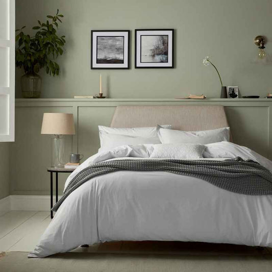 Calm Plain Cotton Bedding Duvet Cover and Pillowcase in Cloud Grey
