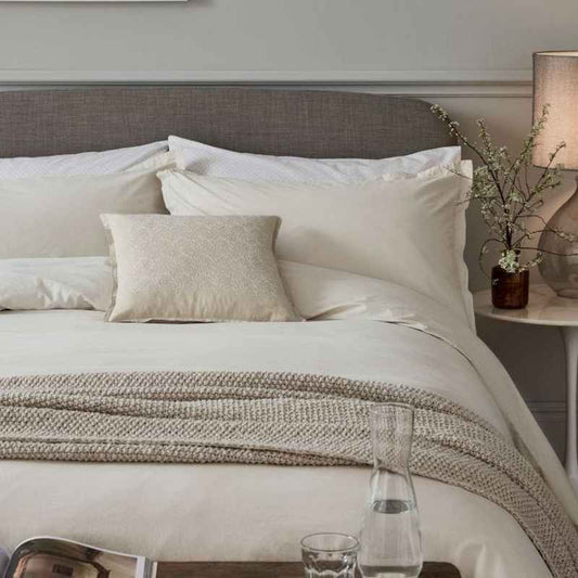 Calm Plain Cotton Bedding Duvet Cover and Pillowcase in Linen