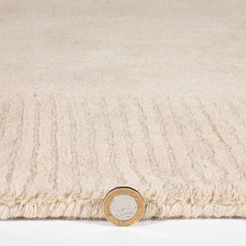 Esme Mayfair Carved Wool Runner Rugs in Cream