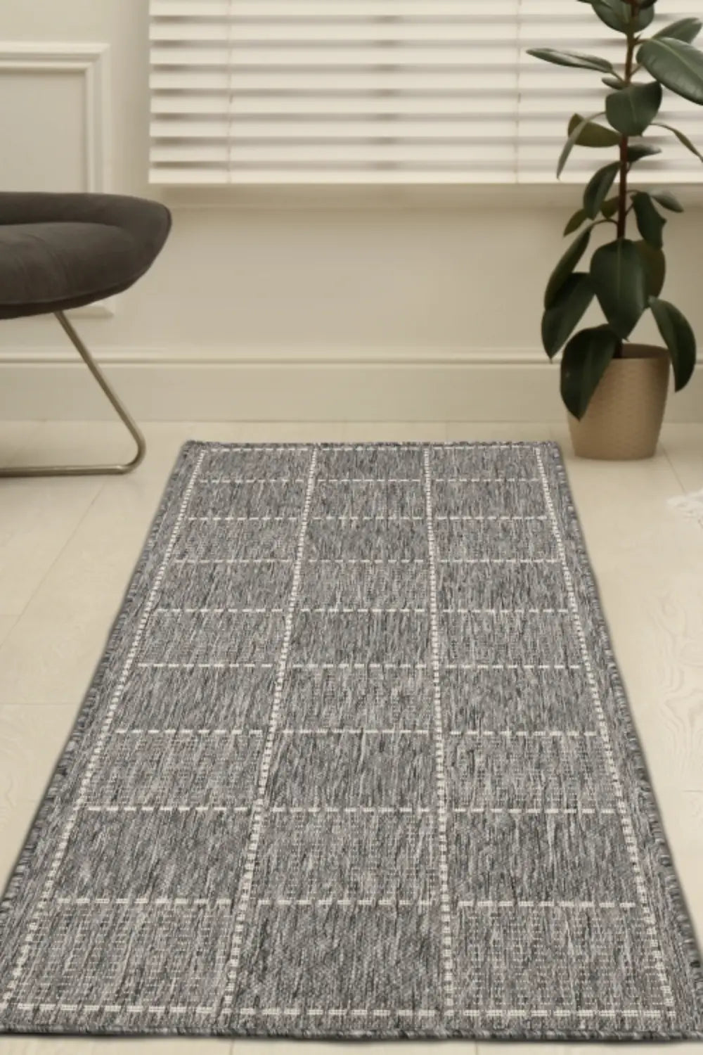 FLATWEAVE GEL CHECK STEEL GREY RS