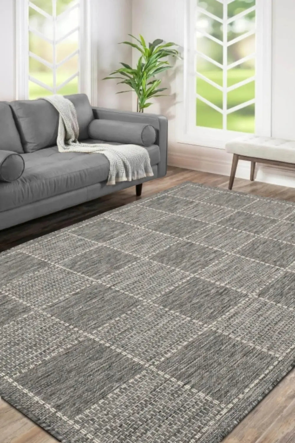 FLATWEAVE GEL CHECK STEEL GREY RS