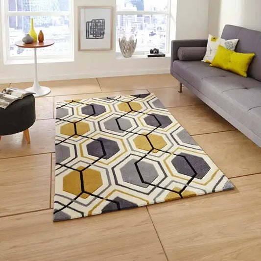 HK 7526 Grey Yellow Rug RS