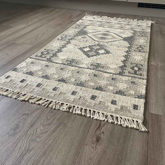 Hippie Kelim Traditional Tribal Natural Grey Wool Rugs