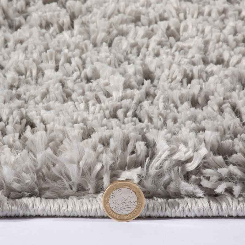 Larissa Washable Plain Shaggy Rug in Ghost Grey