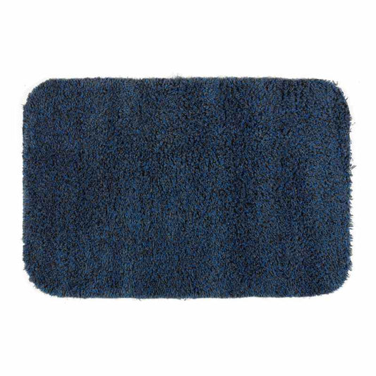 Latex Anti Slip Washable Plain Doormat in Blue