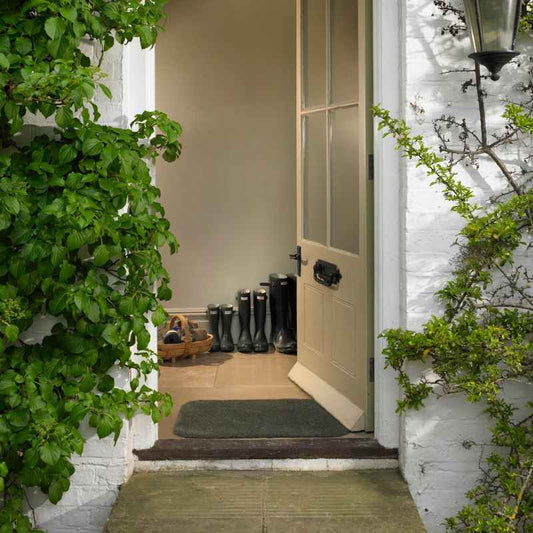 Latex Anti Slip Washable Plain Doormat in Sage Green