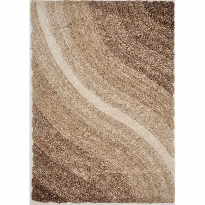 Lena 3D Shaggy Abstract Modern Rugs in Mocha Brown