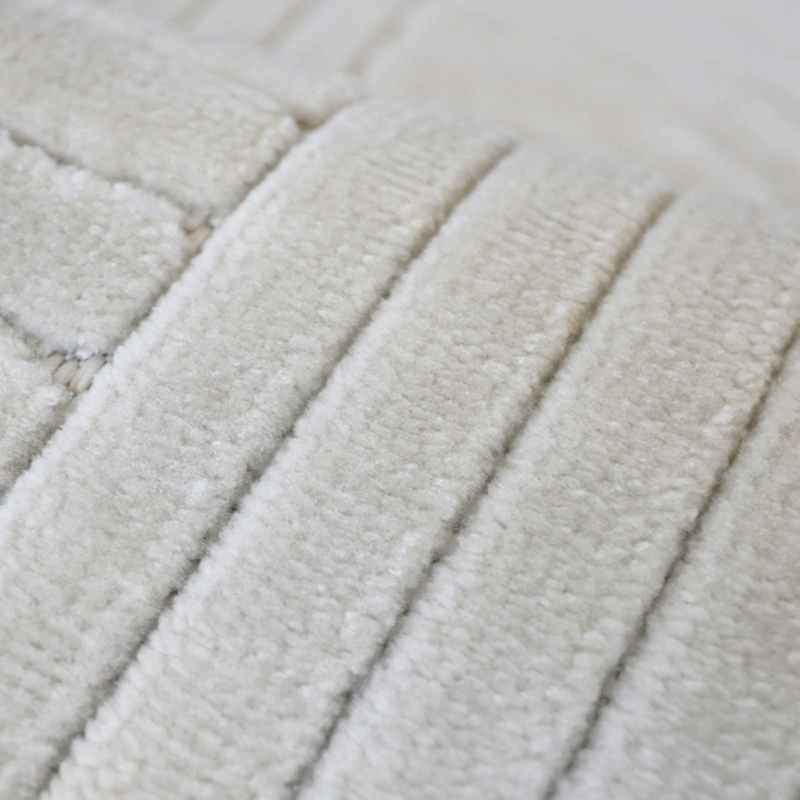 Malmo Knot Textured Carved Indoor Outdoor Rugs in White