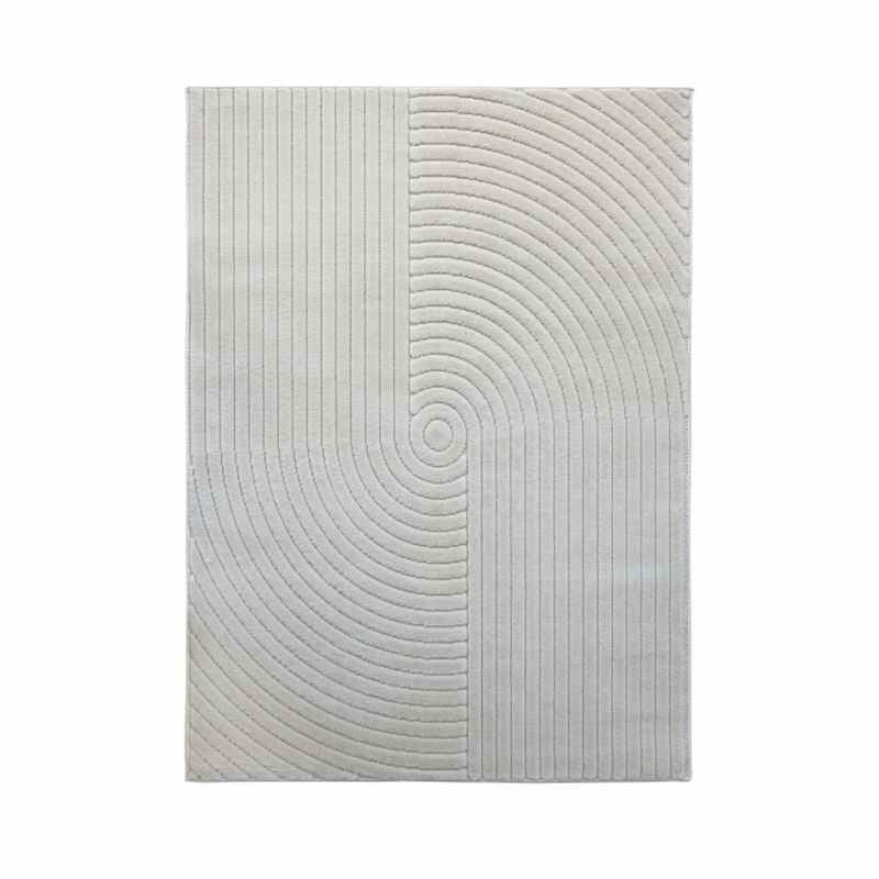 Malmo Knot Textured Carved Indoor Outdoor Rugs in White