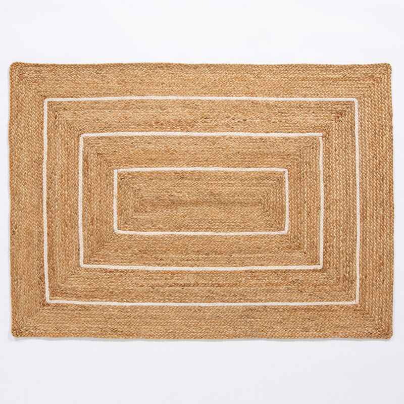 Natural Border Prestbury Hand Braided Jute Rug in Natural