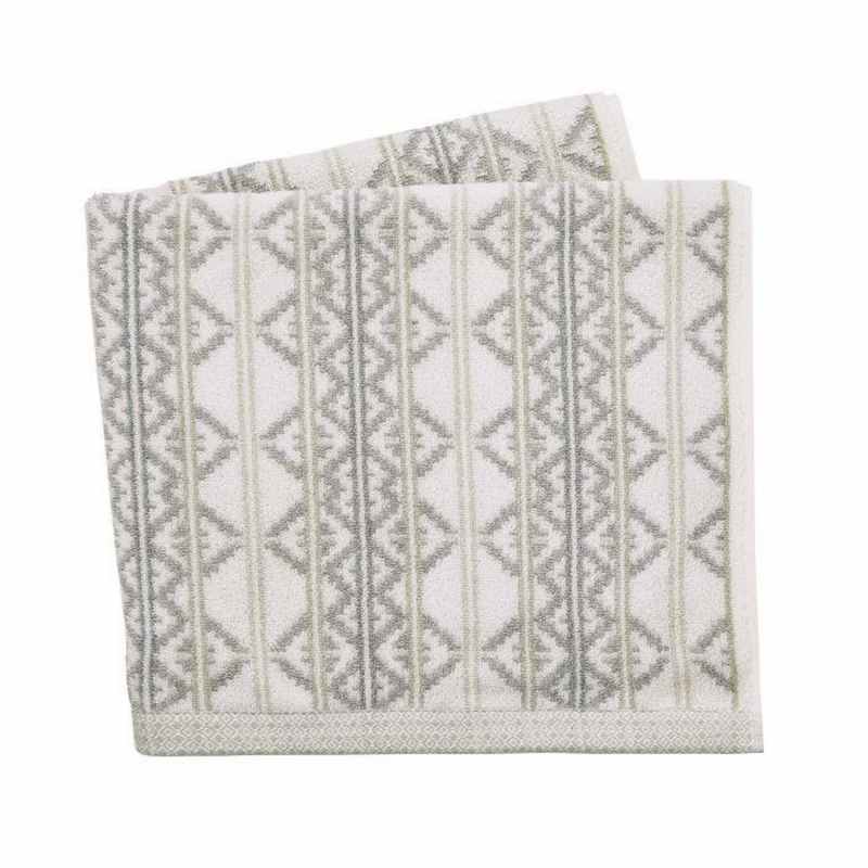 Navah Geometric Cotton Towel in Sage Green