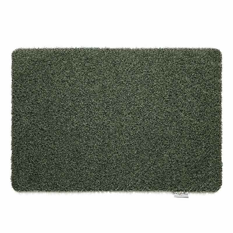 Plain Fleck Washable Hug Rug Doormat in Sage Green