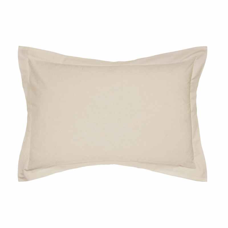 Plain Dye Oxford Pillowcase by Helena Springfield in Stone