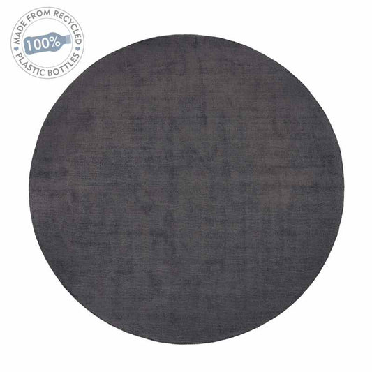 Reef Plain Dye Eco Circle Rugs in Dark Grey