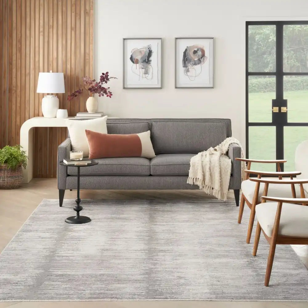 Abstract Hues ABHo3 Grey White Rug RS