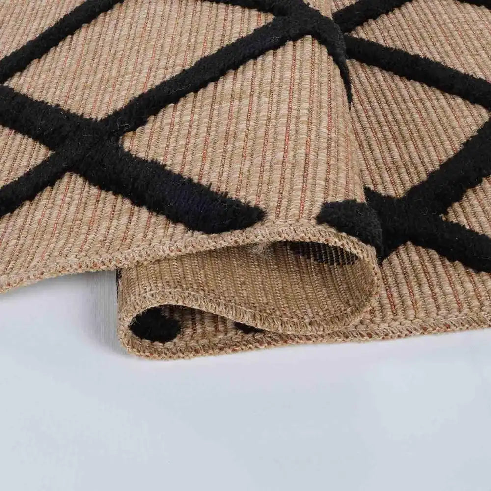 Harper Outdoor Diamond Black Rug