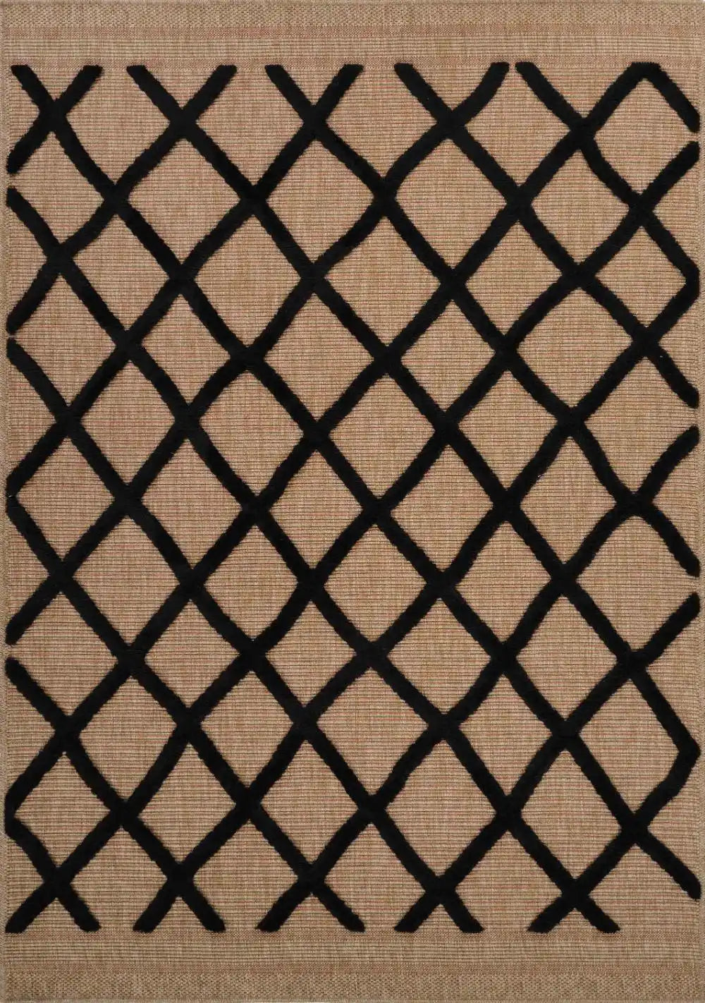 Harper Outdoor Diamond Black Rug