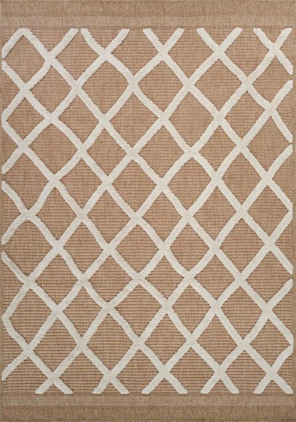 Harper Outdoor Diamond Cream Rug