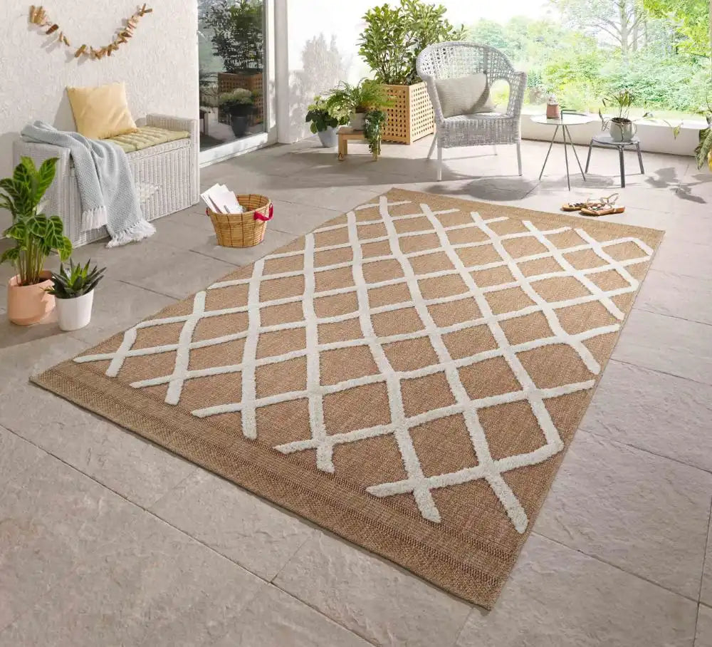 Harper Outdoor Diamond Cream Rug