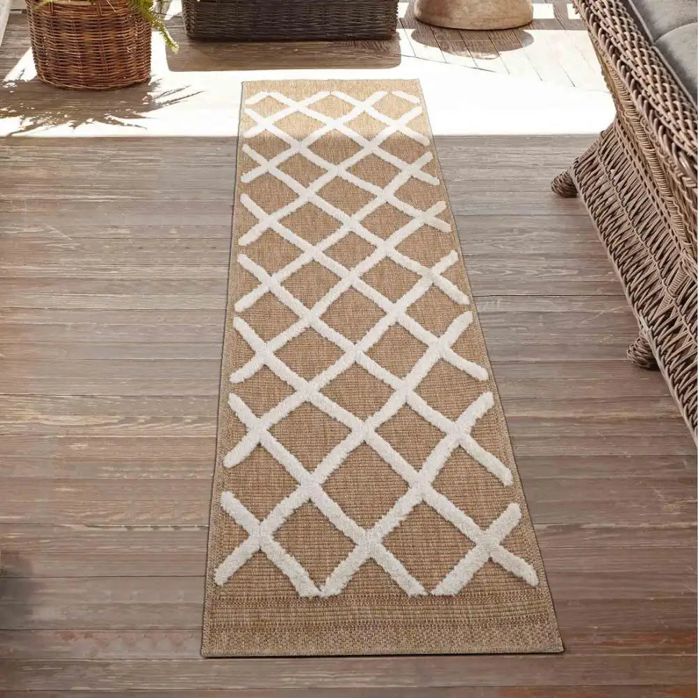 Harper Outdoor Diamond Cream Rug