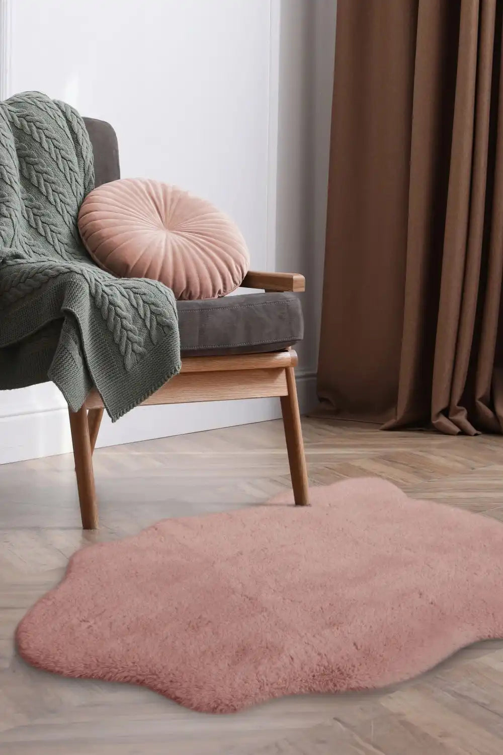 Luxury Faux Fur Melrose Blush Rug RS
