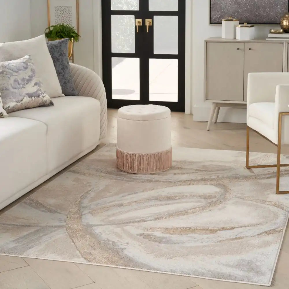 Brushstrokes BSK01 Beige Grey Rug RS