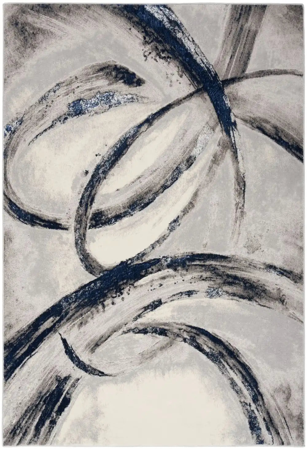 Brushstrokes BSK02 Grey Navy Rug RS