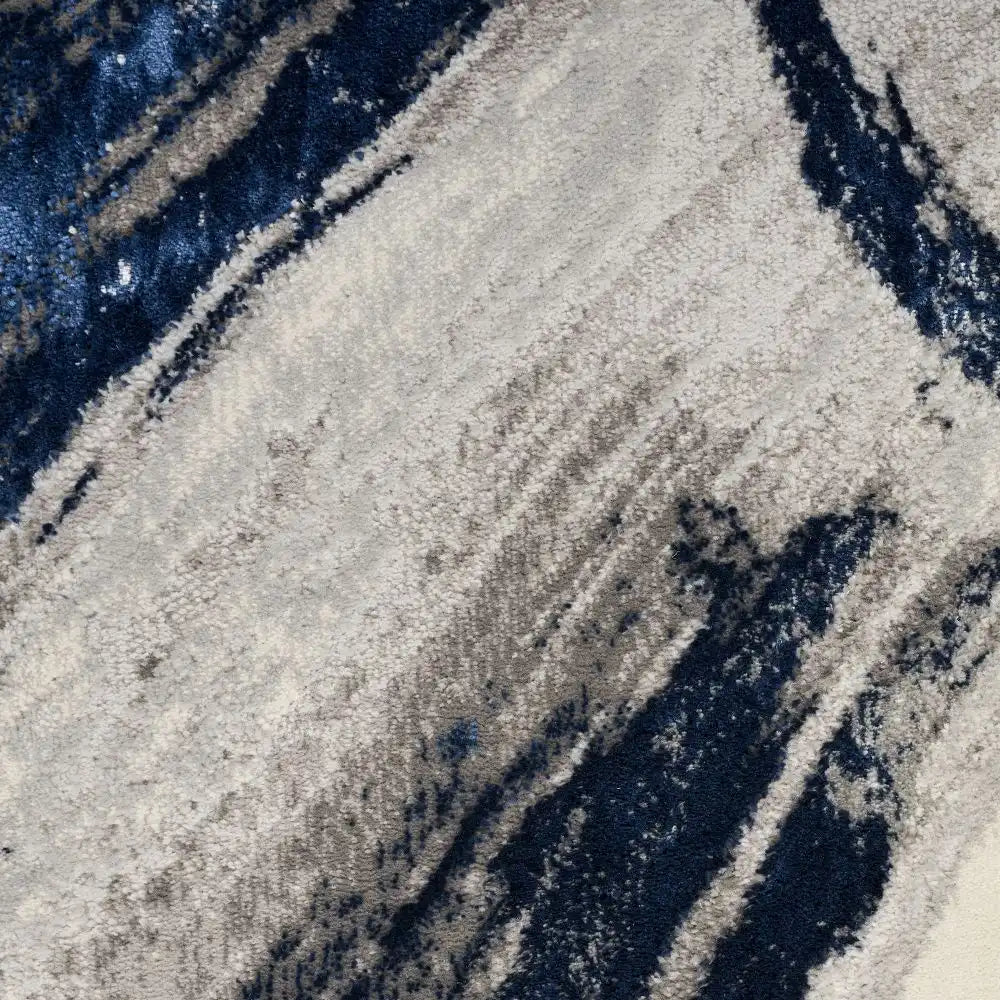 Brushstrokes BSK02 Grey Navy Rug RS