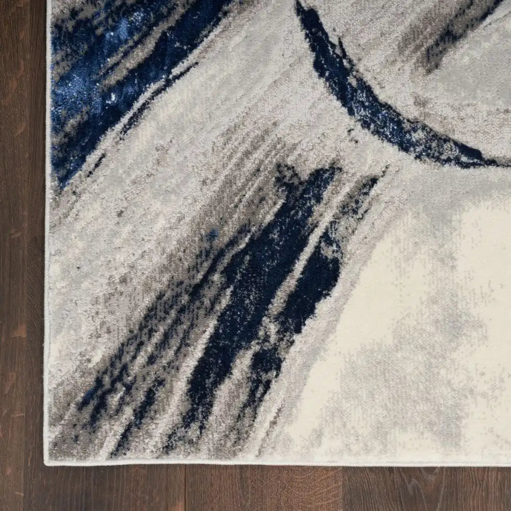 Brushstrokes BSK02 Grey Navy Rug RS